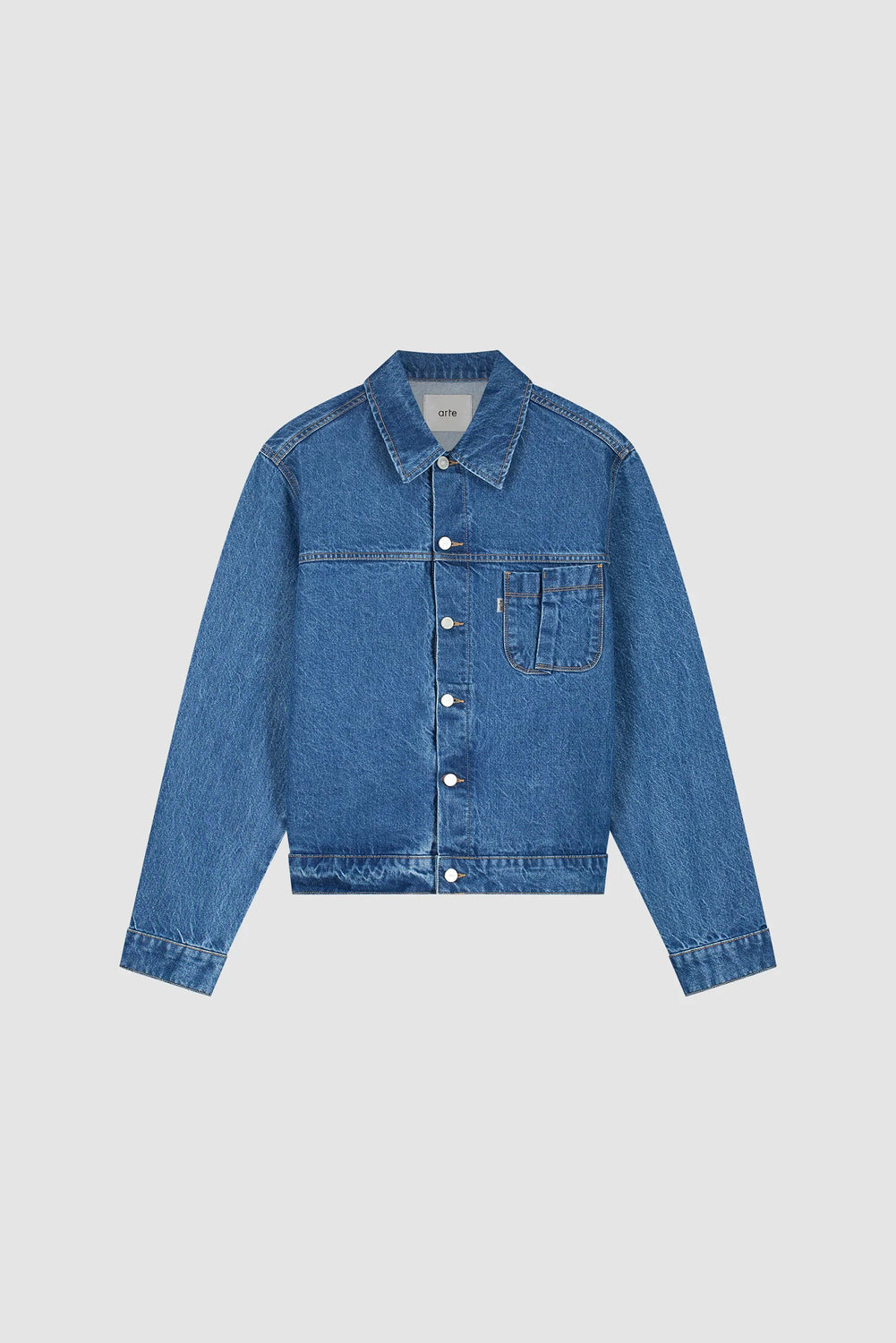 Fold Pocket Denim Jacket Denim Blue