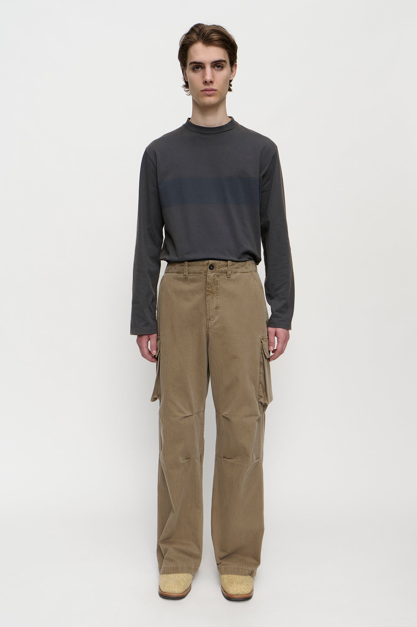 Our Legacy MOUNT CARGO Uniform Olive Herringbone