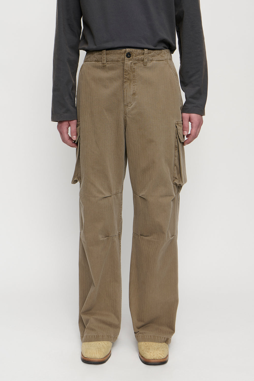 Our Legacy MOUNT CARGO Uniform Olive Herringbone