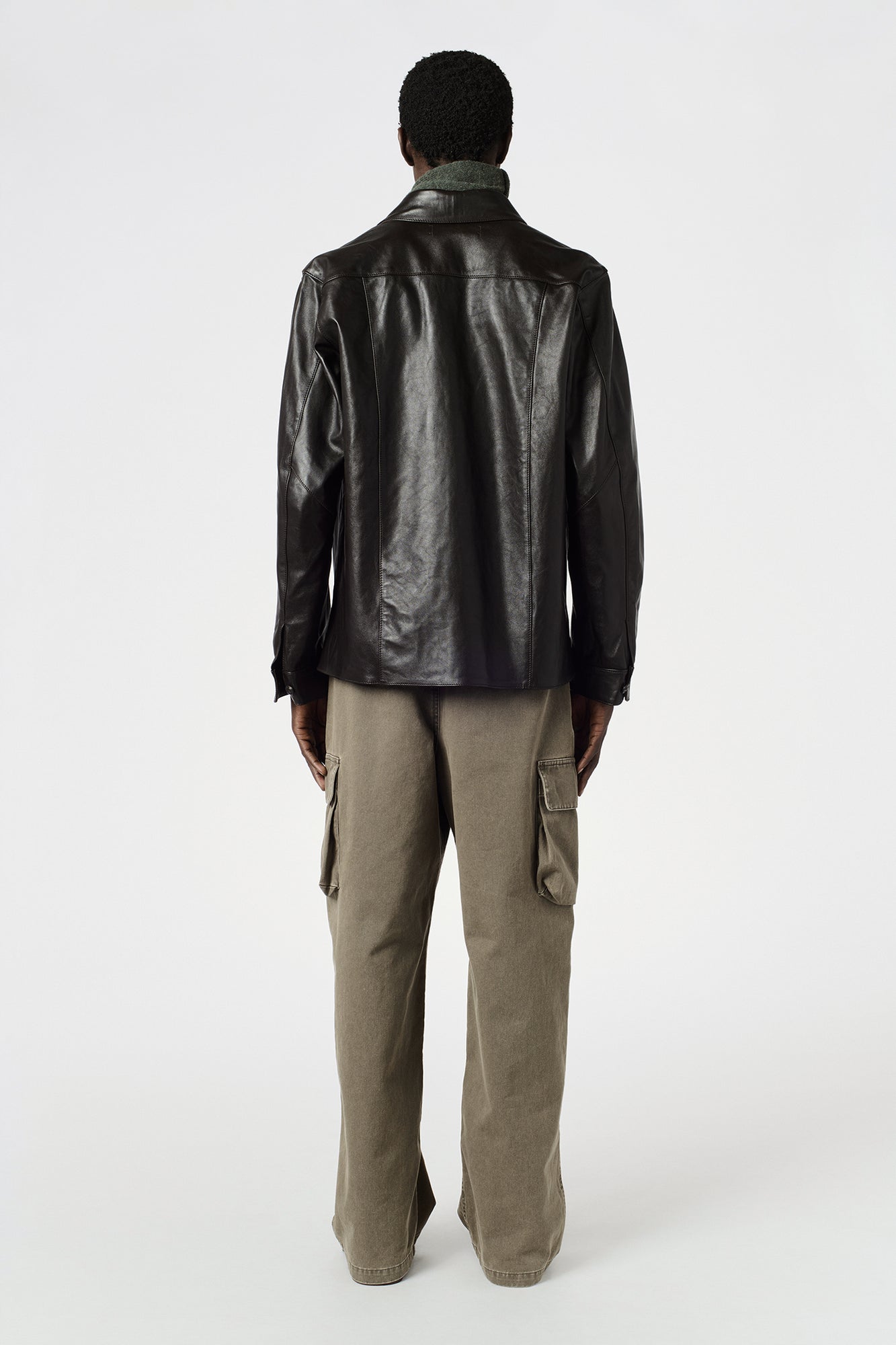 OUR LEGACY WELDING SHIRT Umber Brown Fluid Calfskin