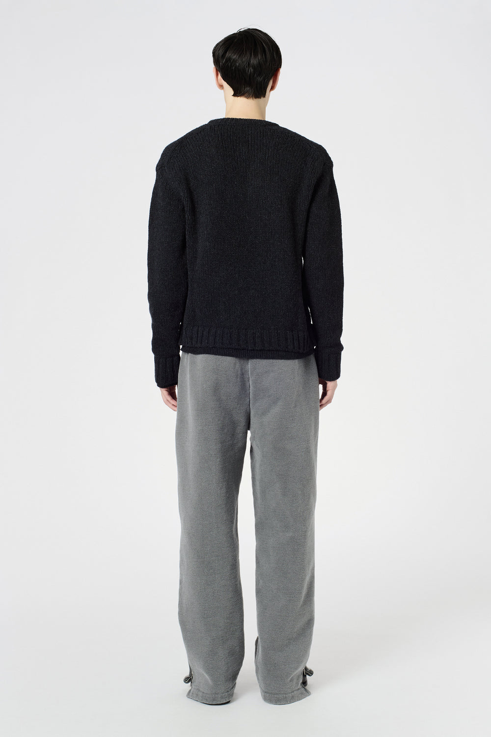 OUR LEGACY FALSE V-NECK Charcoal Low Twist Merino