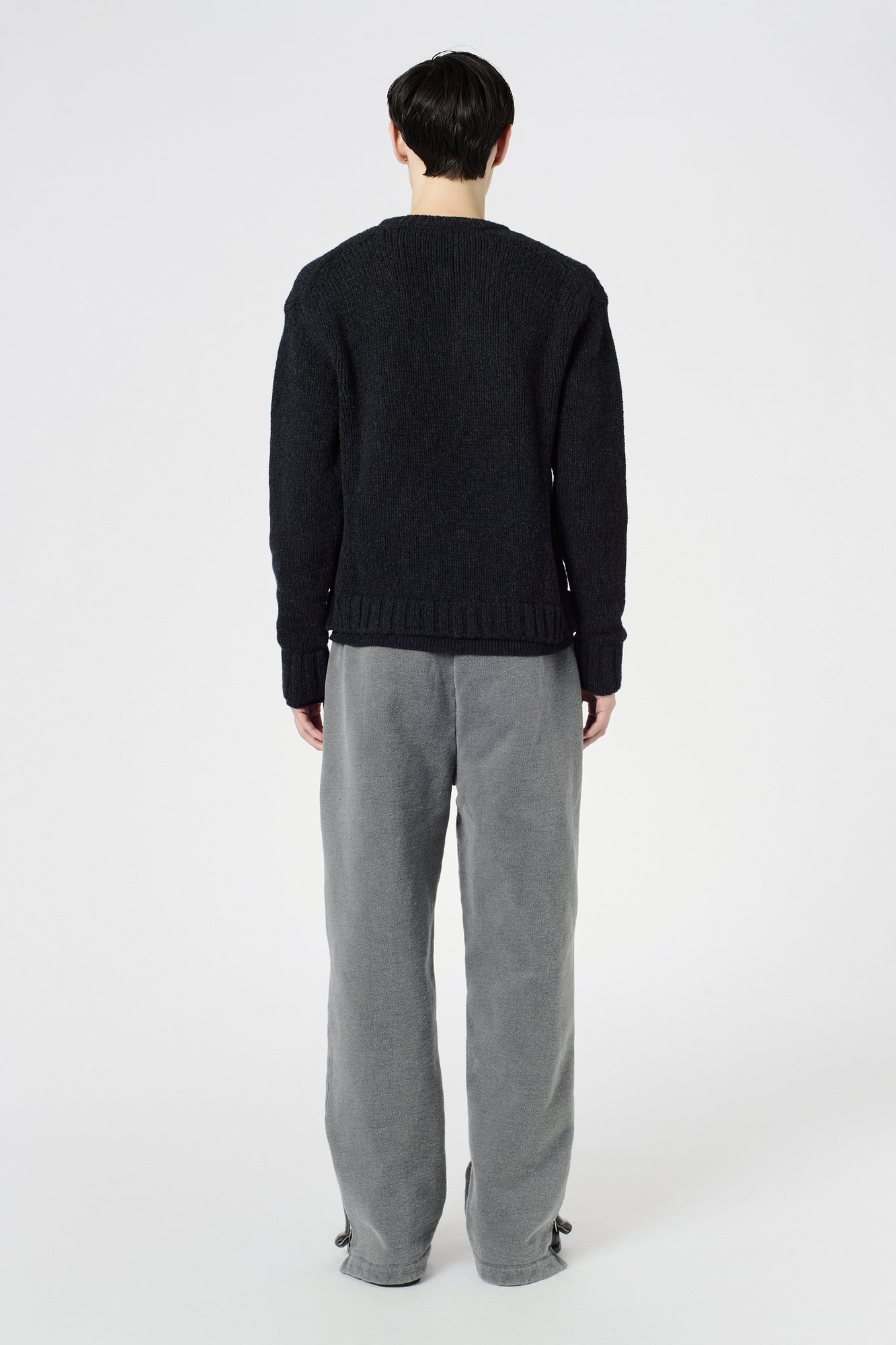 OUR LEGACY FALSE V-NECK Charcoal Low Twist Merino