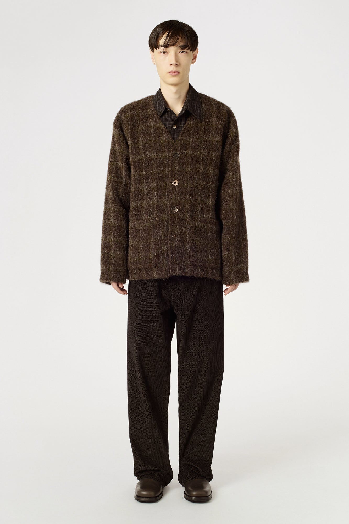 Our Legacy Cardigan Dorf Check Hairy Wool