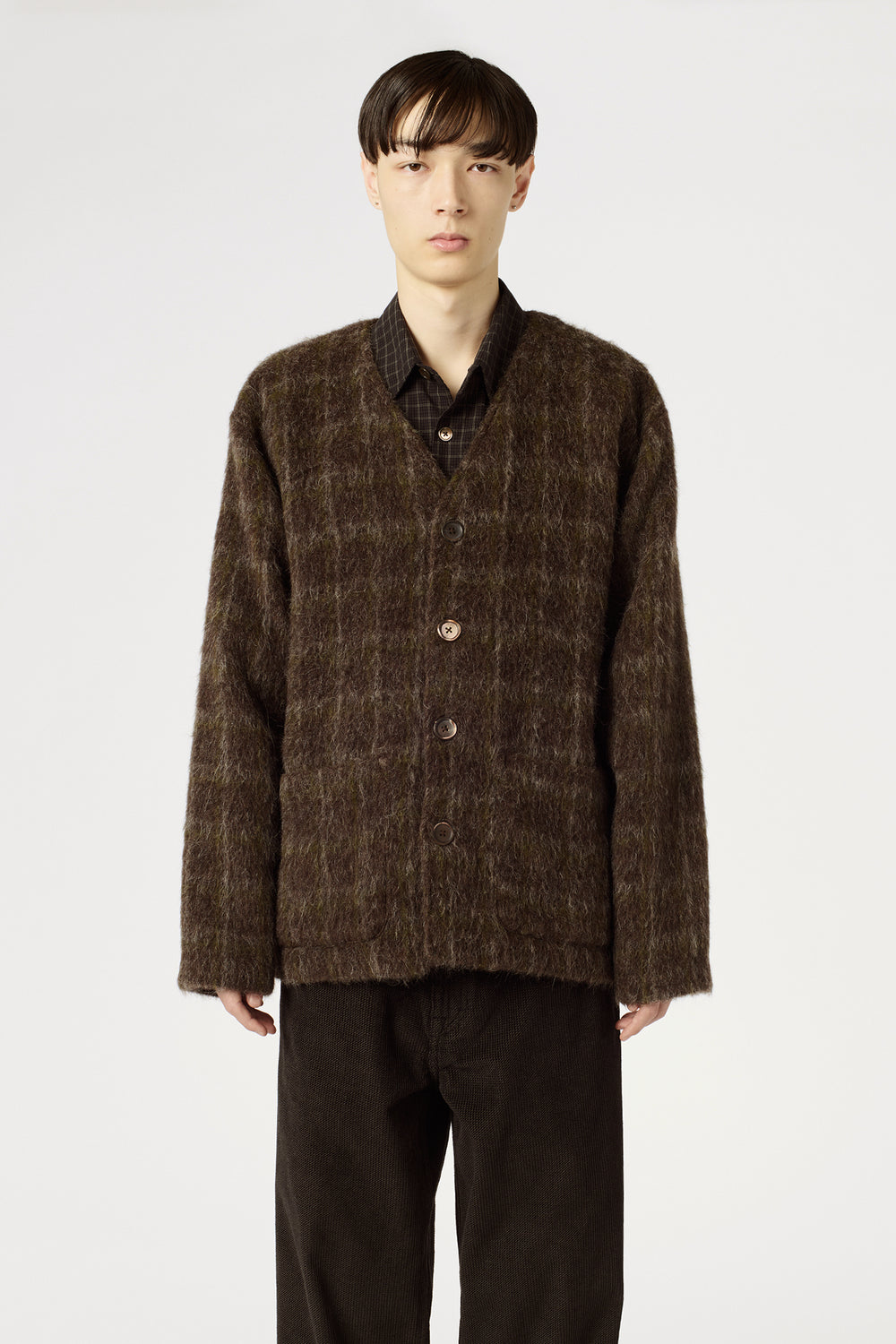 Our Legacy Cardigan Dorf Check Hairy Wool