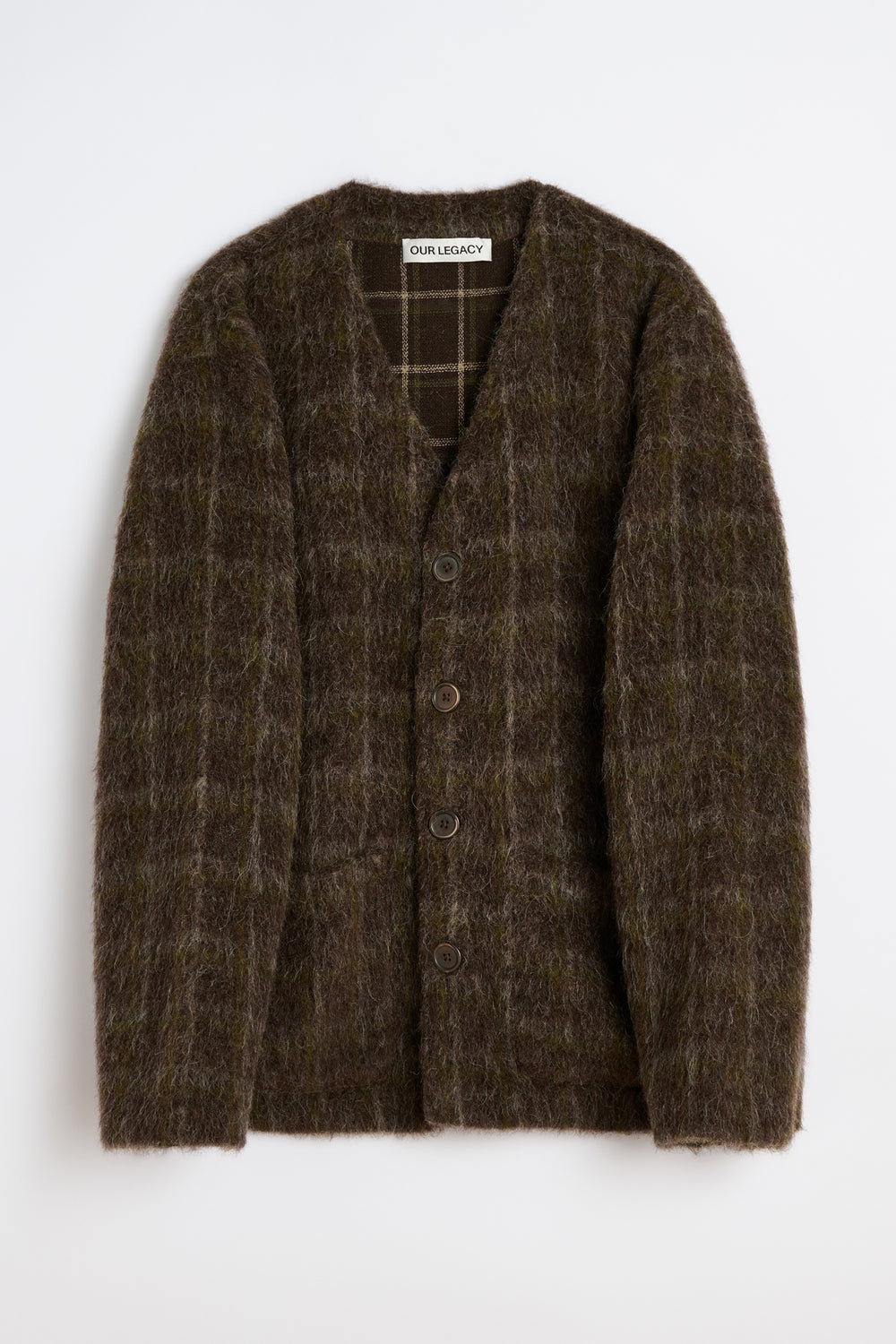Our Legacy Cardigan Dorf Check Hairy Wool