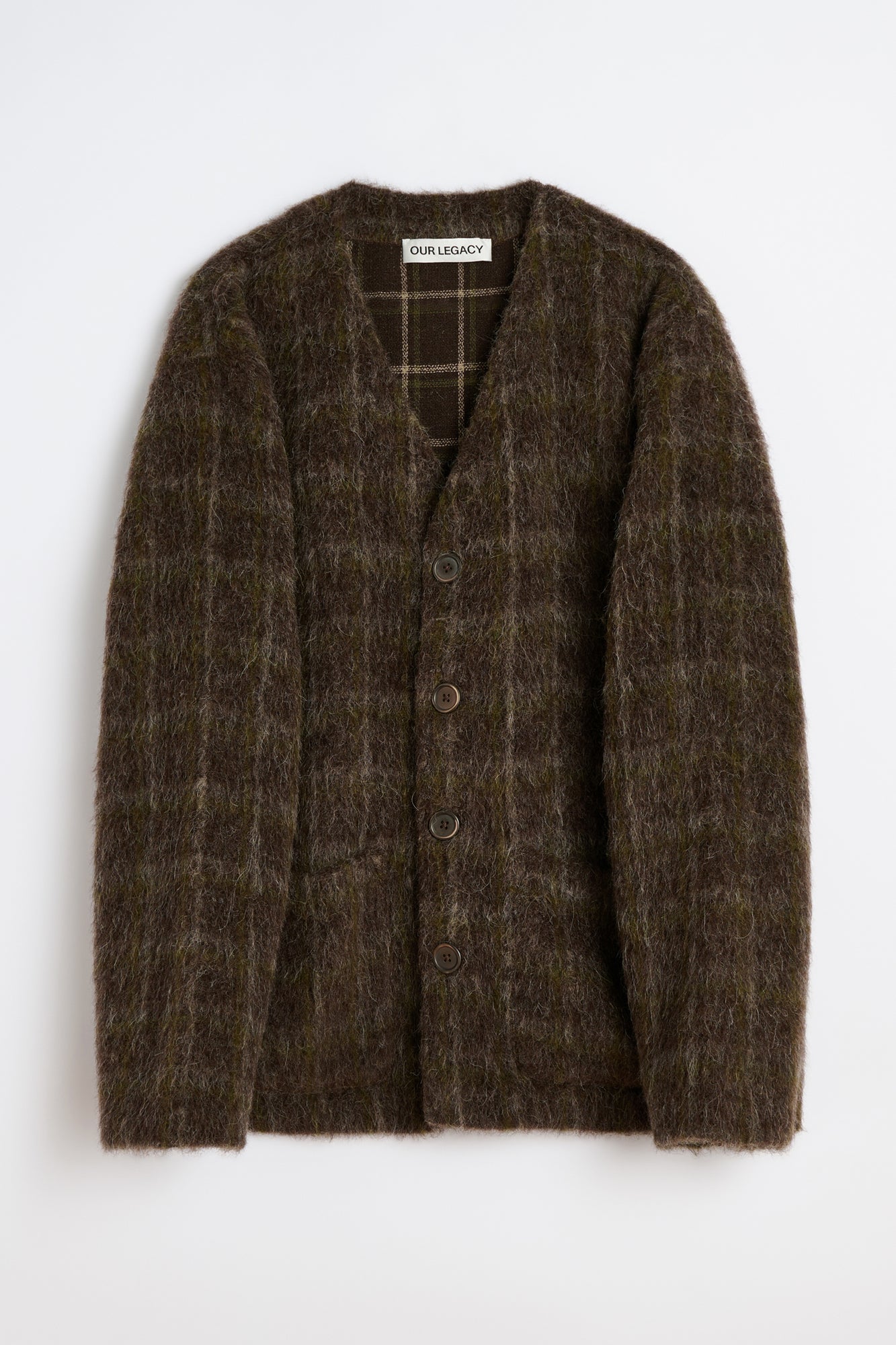 Our Legacy Cardigan Dorf Check Hairy Wool