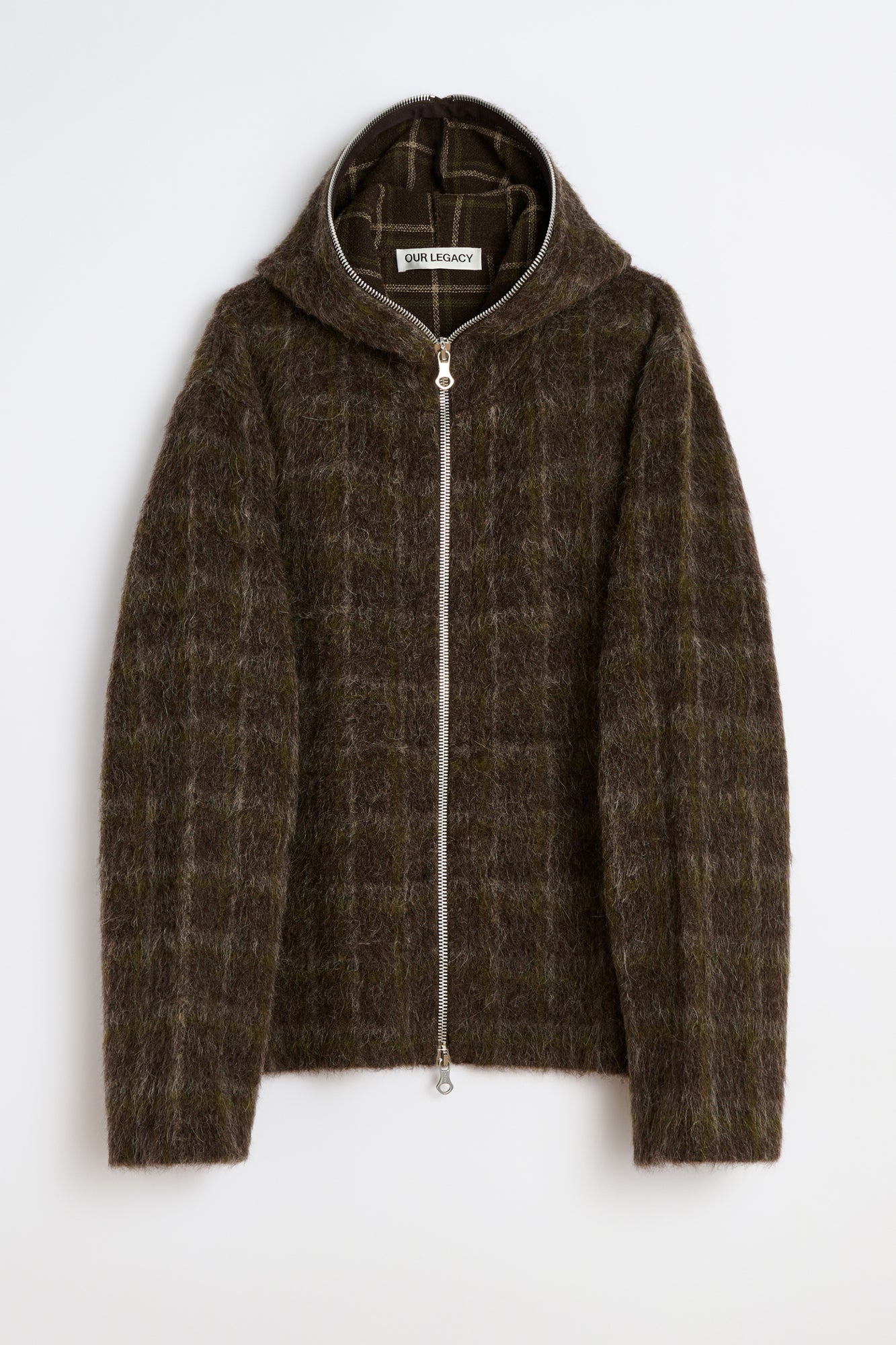 Our legacy Full zip Dorf Check Hairy Wool