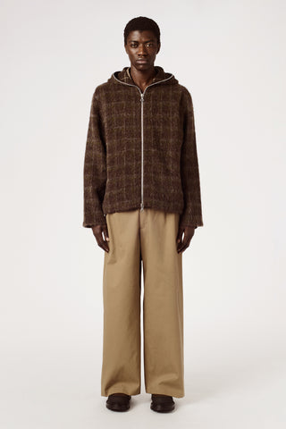 Our legacy Full zip Dorf Check Hairy Wool