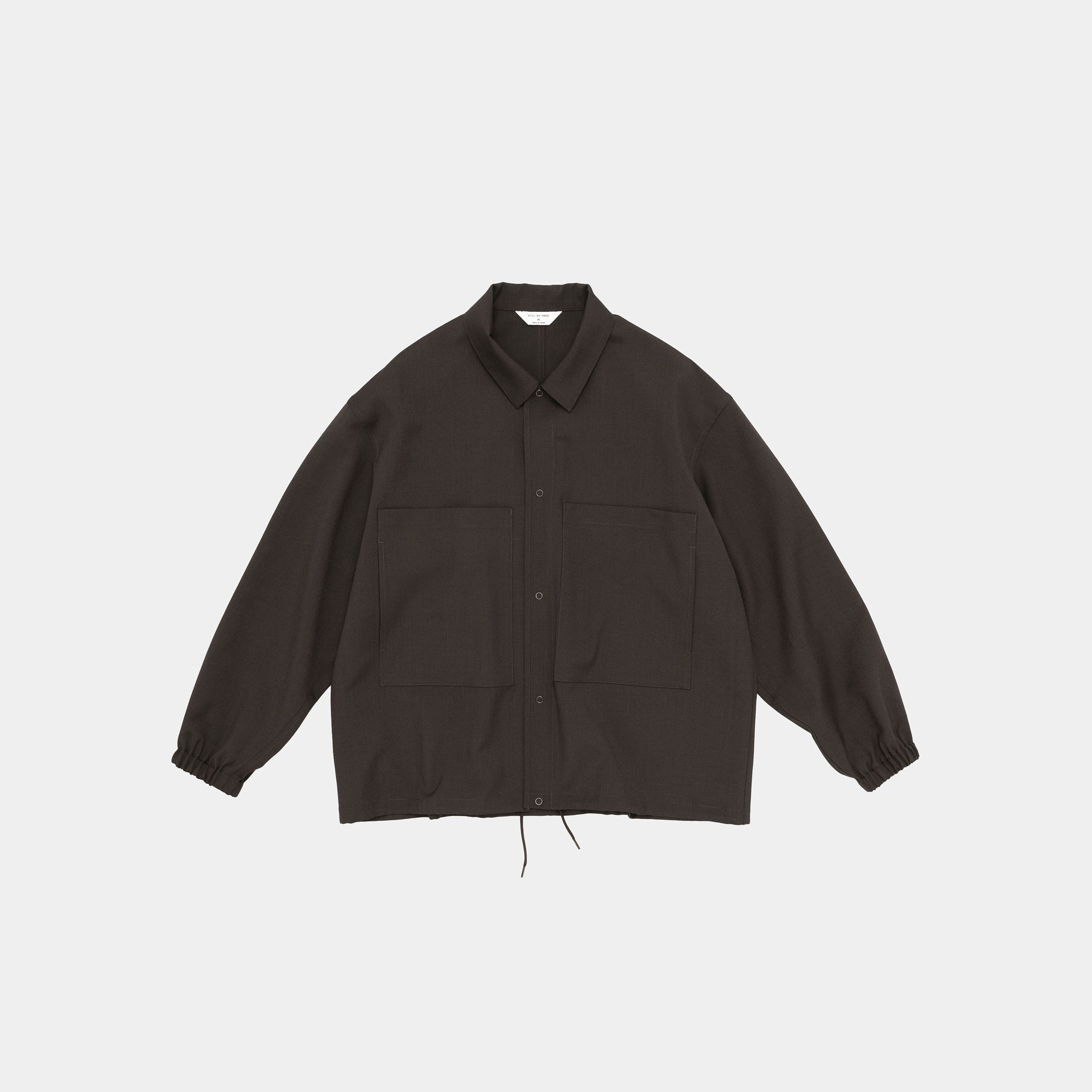 Still By Hand Double pocket shirt jacket Dark brown