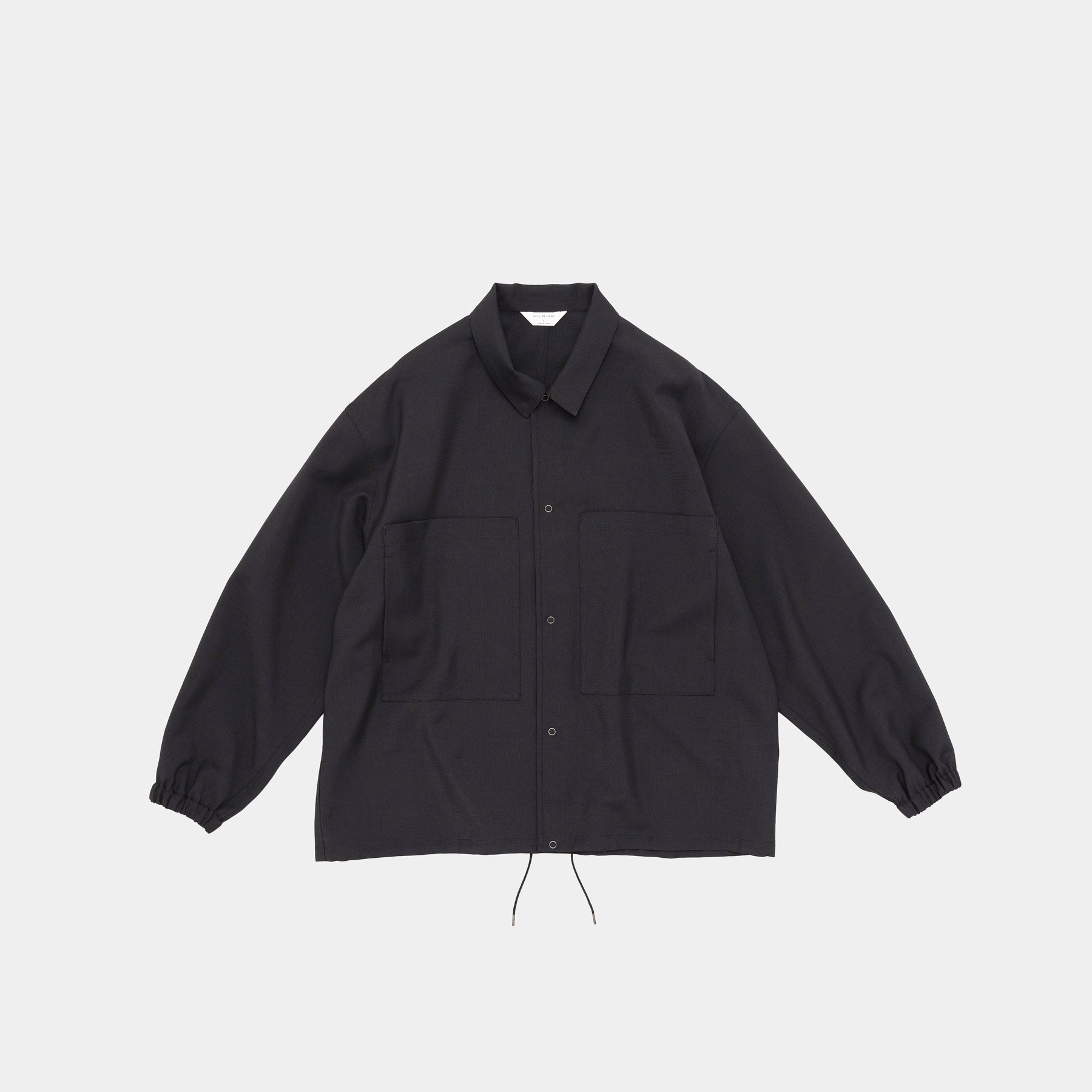Still By Hand Double pocket shirt jacket ink black
