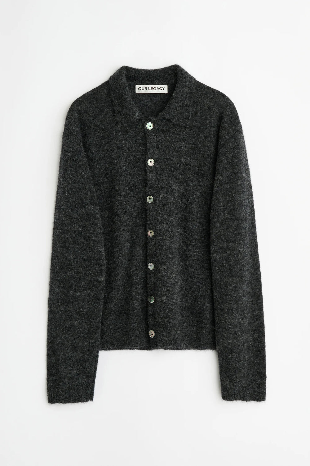 Our legacy Evening Polo Charcoal Melange Fuzzy Alpaca