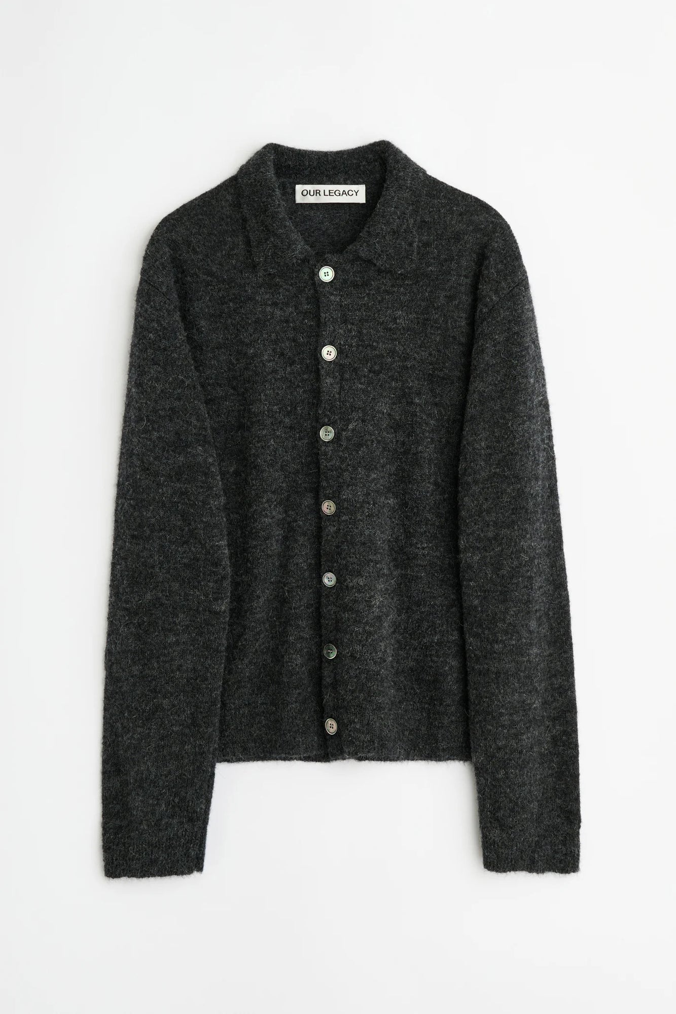 Our legacy Evening Polo Charcoal Melange Fuzzy Alpaca