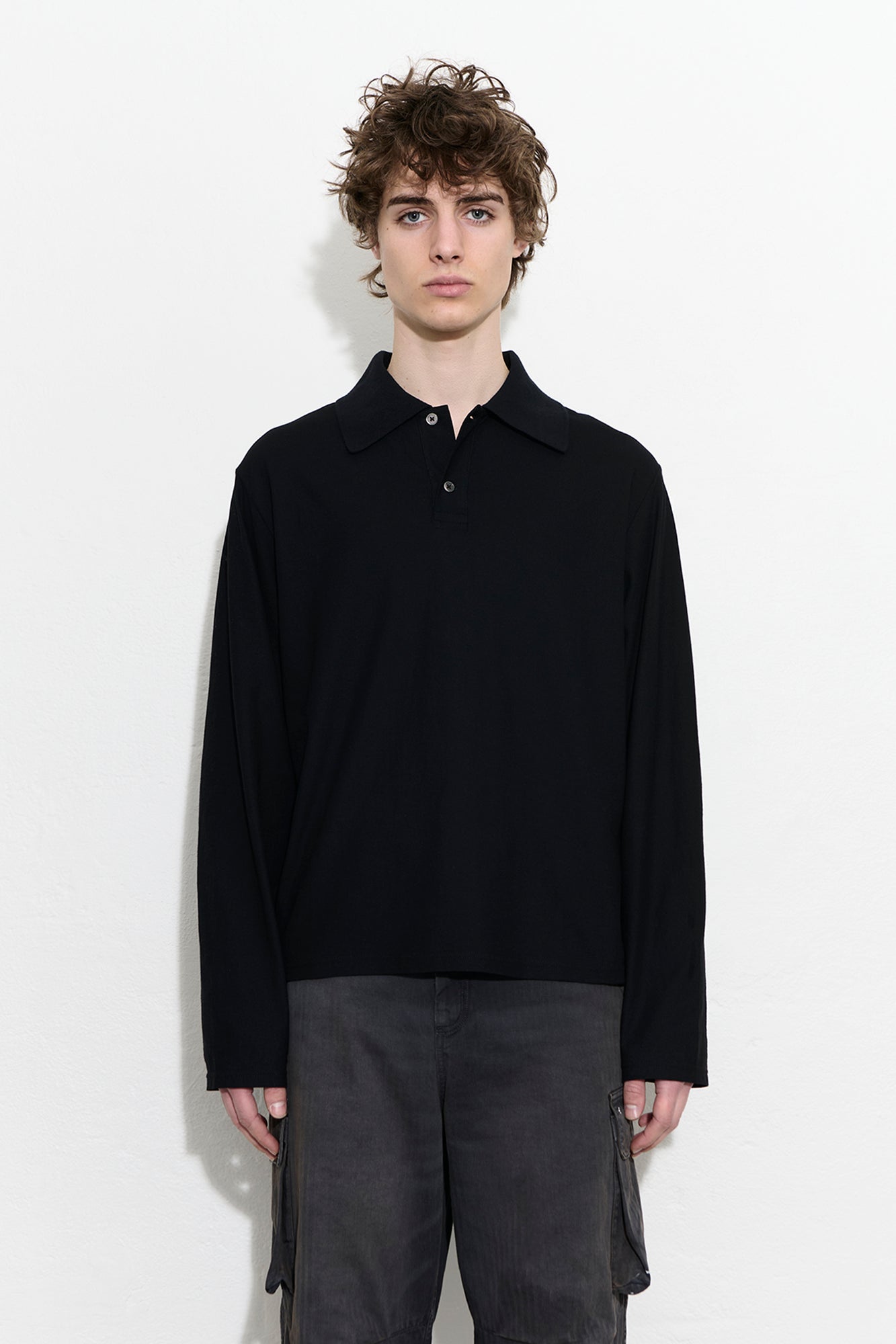 OUR LEGACY RUGBY LONGSLEEVE Black High Twist Jersey