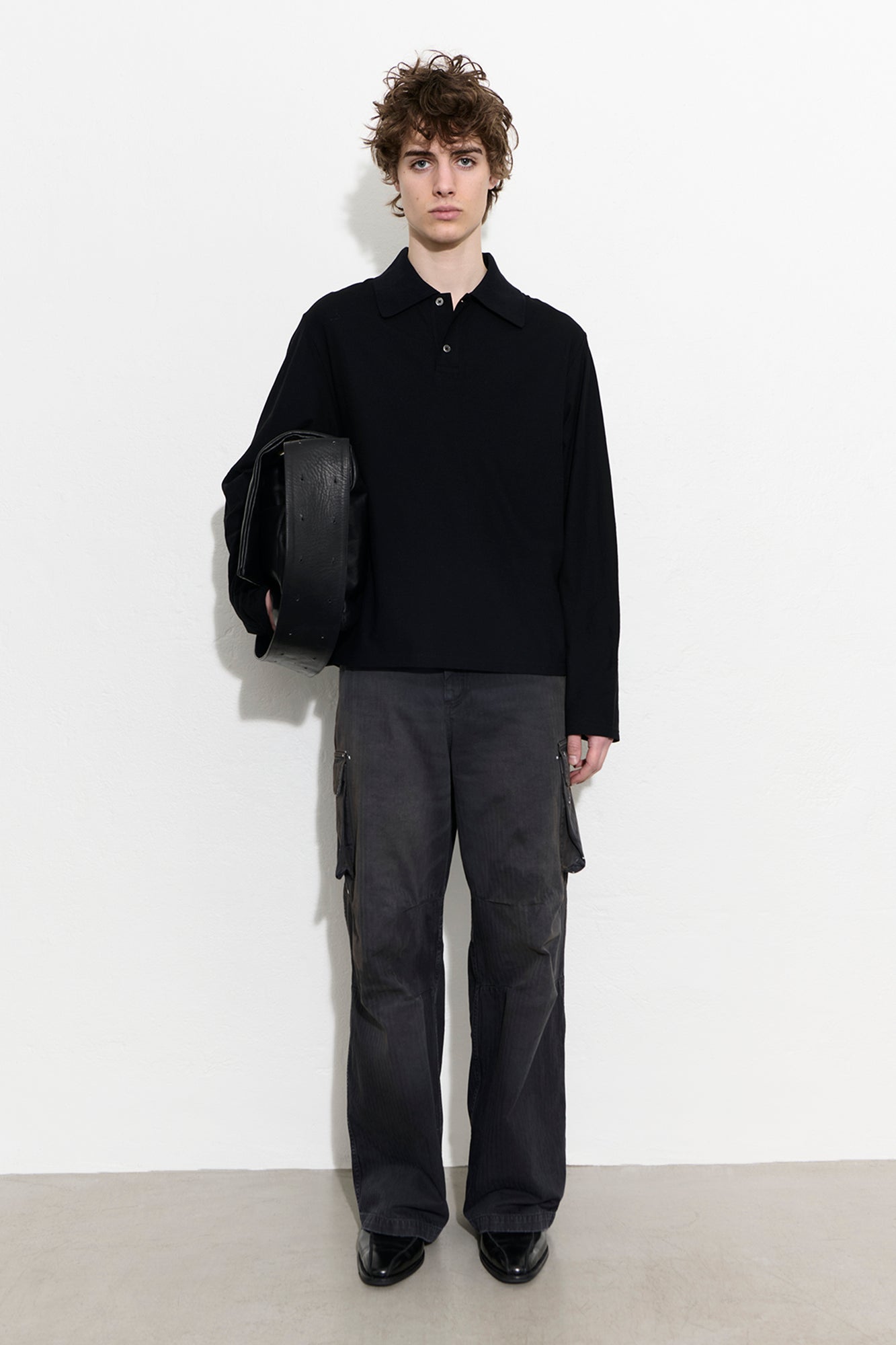 OUR LEGACY RUGBY LONGSLEEVE Black High Twist Jersey