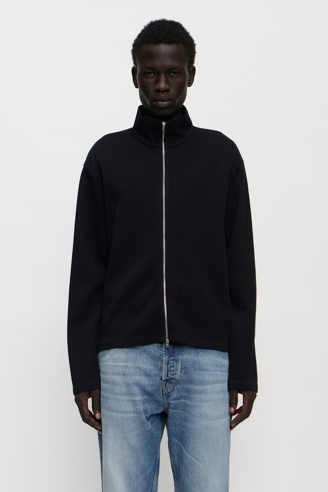 Our Legacy SHRUNKEN FULLZIP Black Athletic Rib