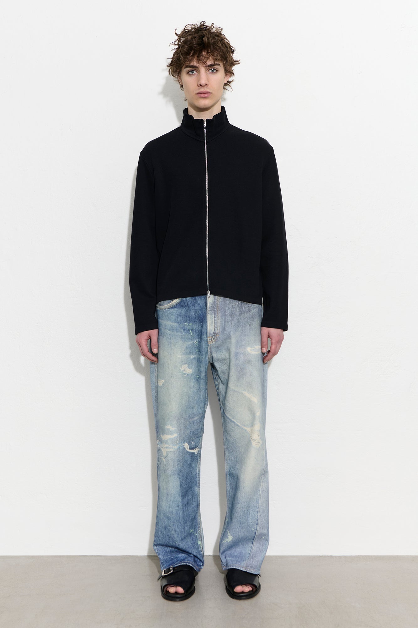 OUR LEGACY SHRUNKEN FULL ZIP Black Athletic Rib