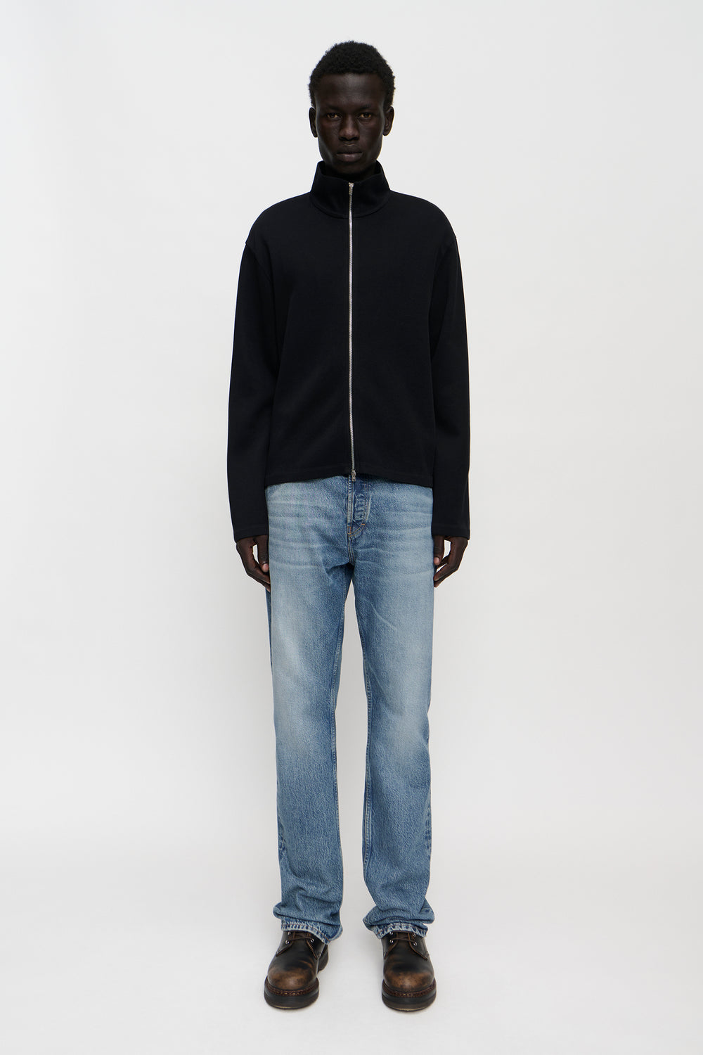 Our Legacy SHRUNKEN FULLZIP Black Athletic Rib