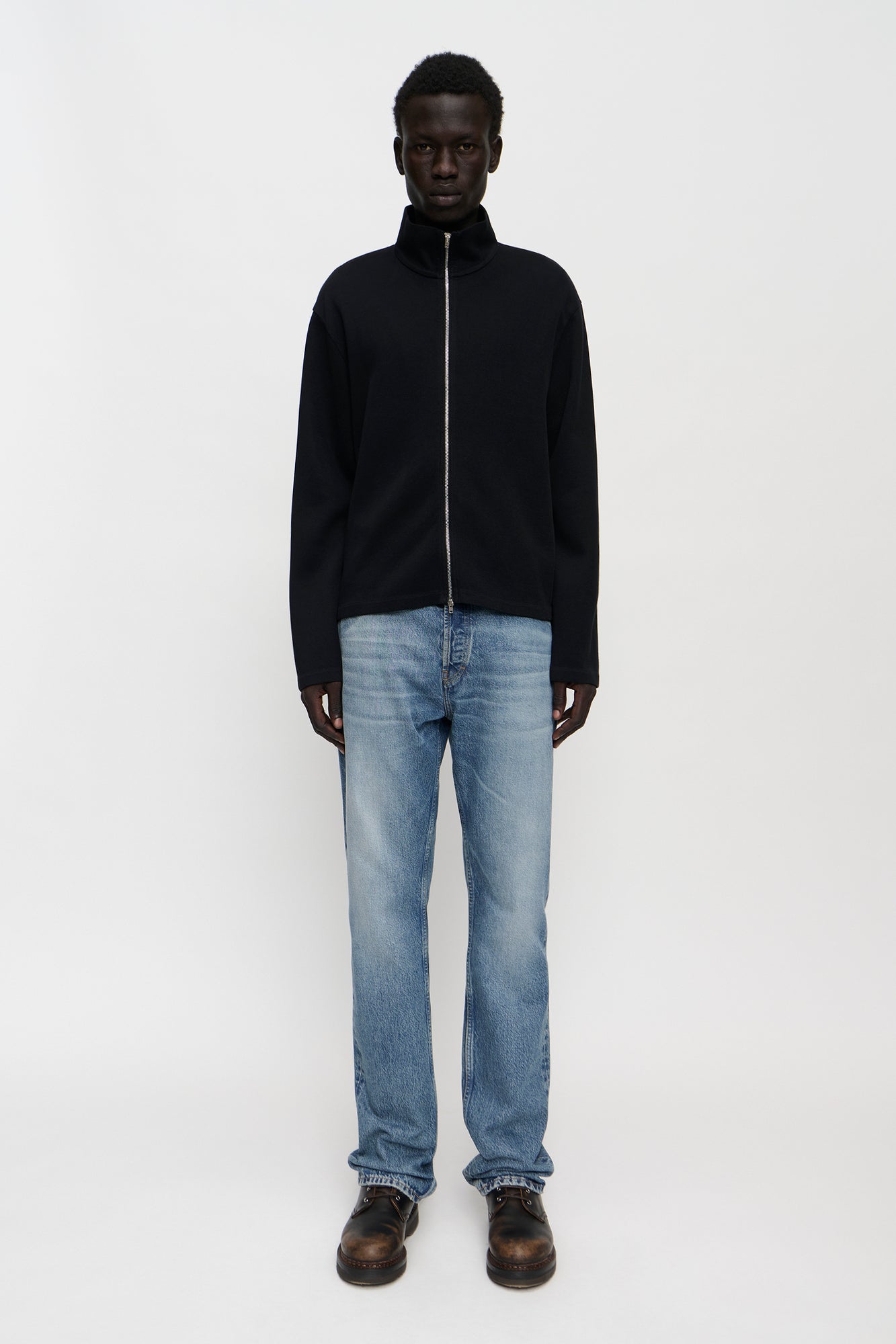 Our Legacy SHRUNKEN FULLZIP Black Athletic Rib