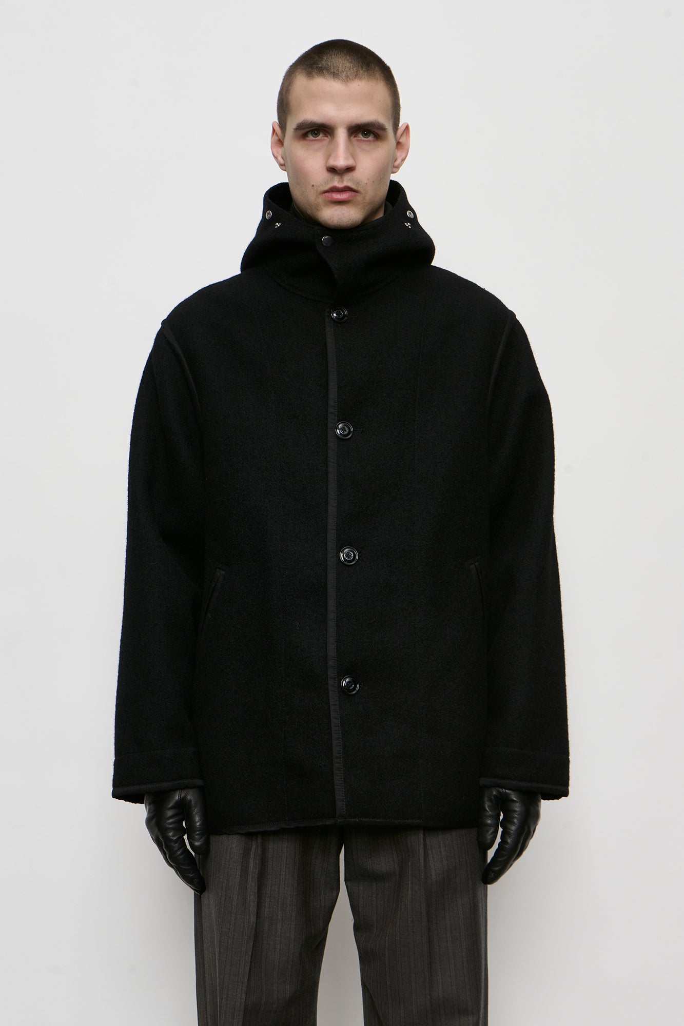 OUR LEGACY LINER JACKET Black Stamped Wool