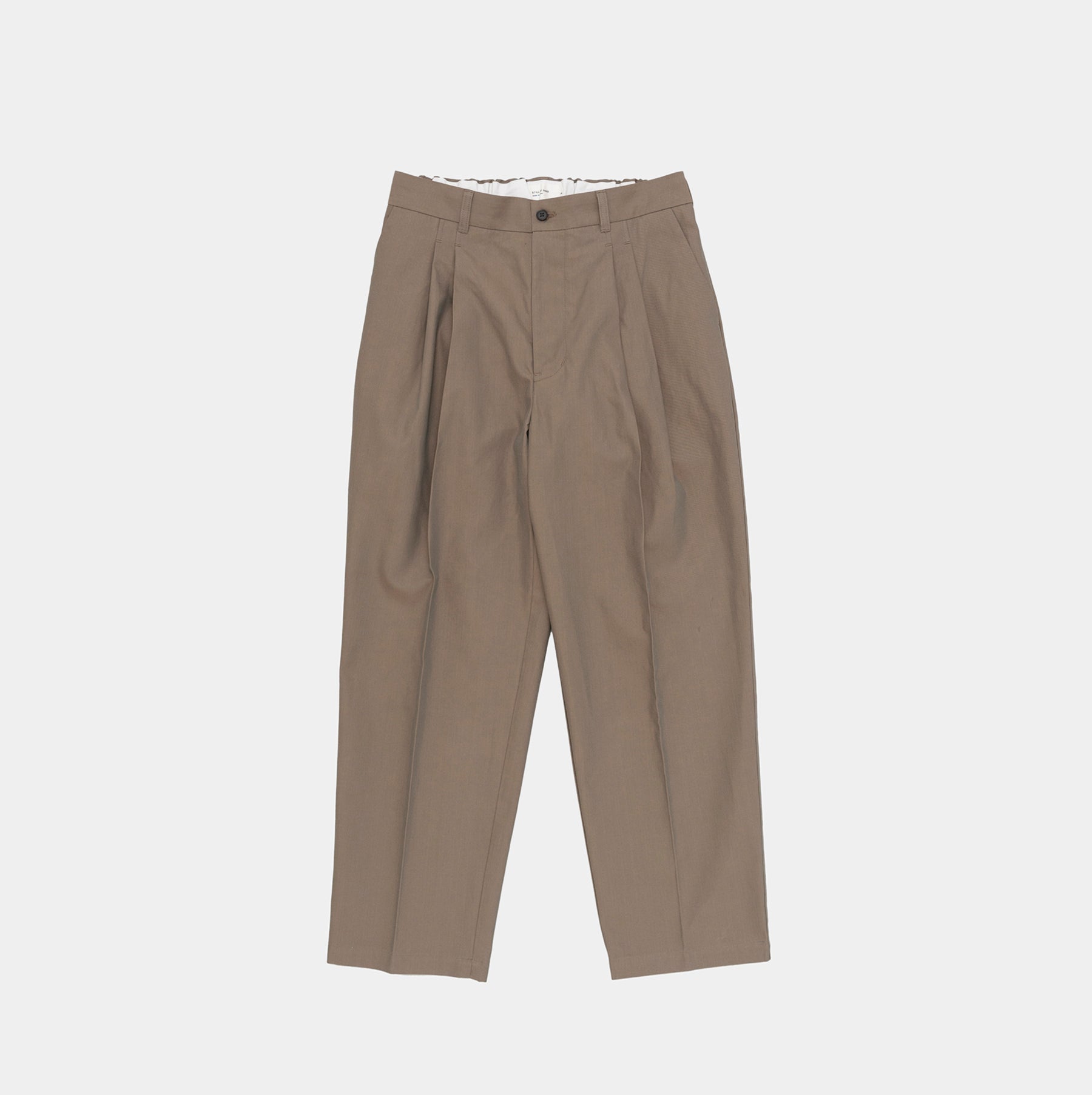 Still By Hand Deep tuck pressed pants olive
