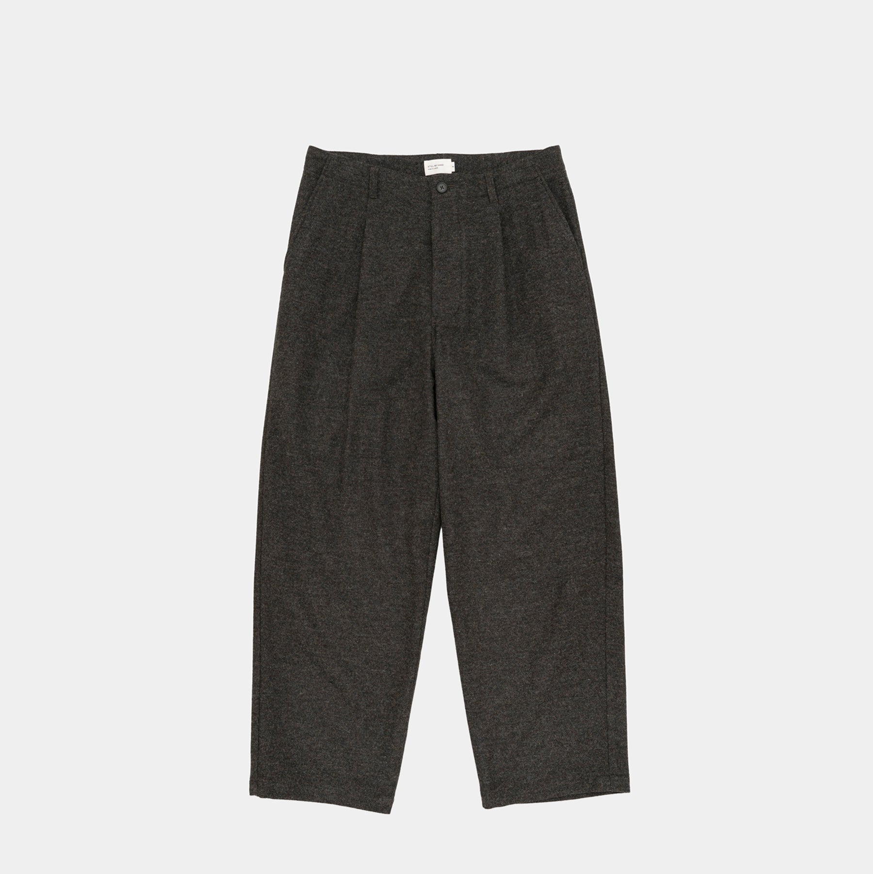 Still by Hand W/N wide pants borwn charcoal