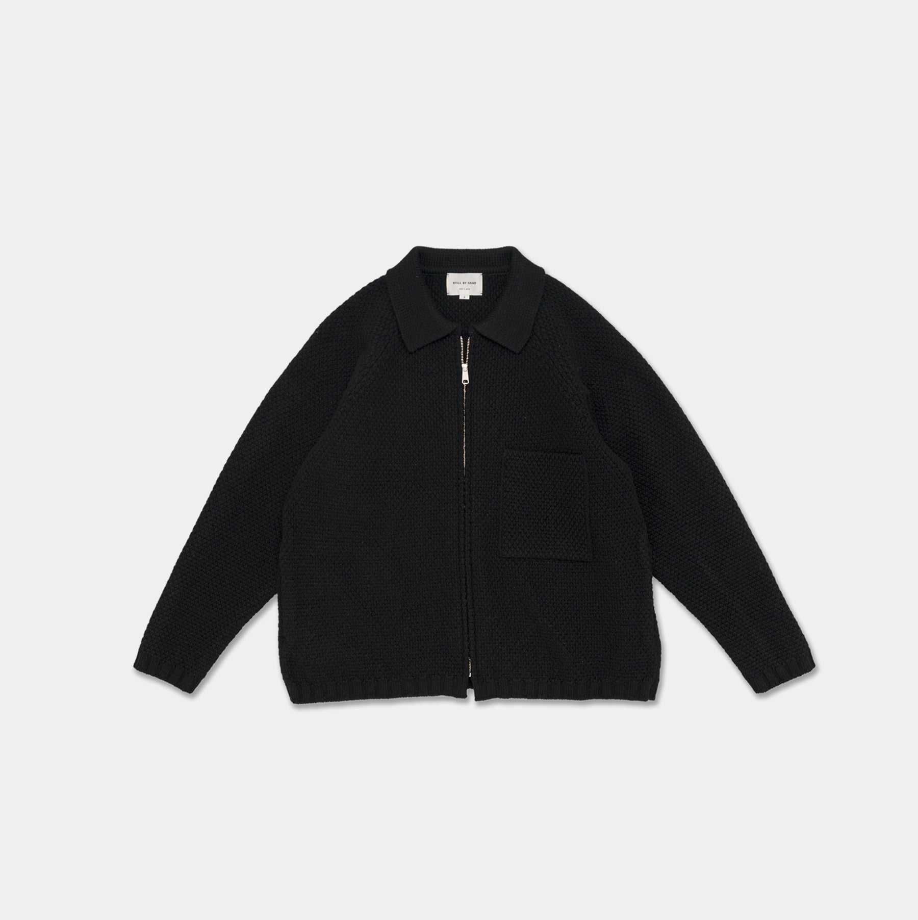 Still By Hand 5G knitted blouson Black