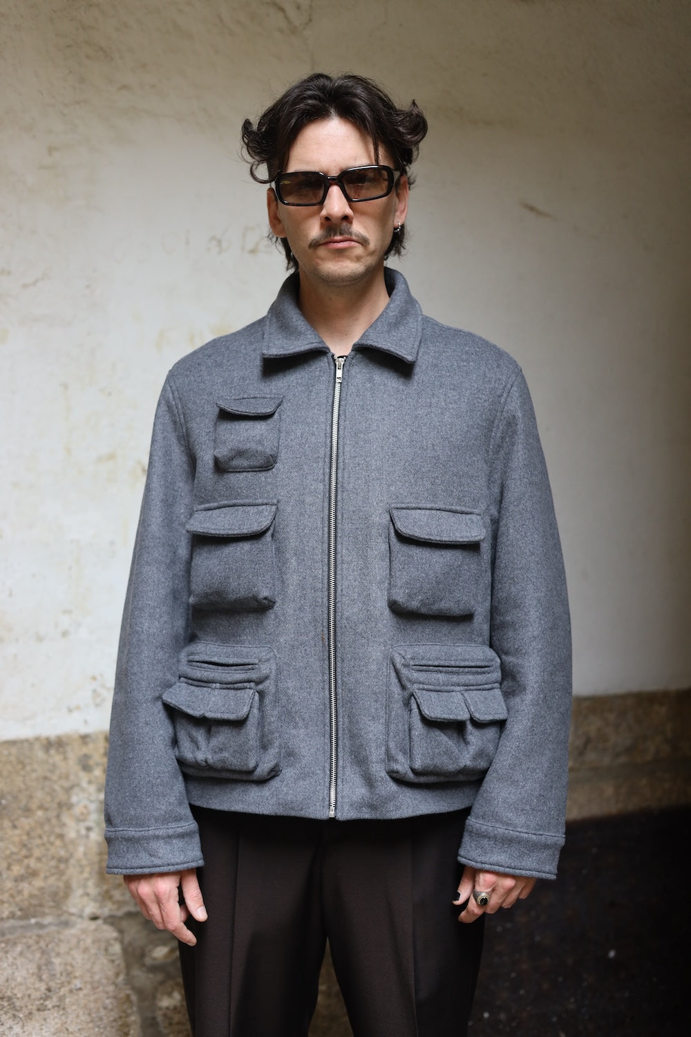 LC23 Multipocket Cloth Jacket Grey