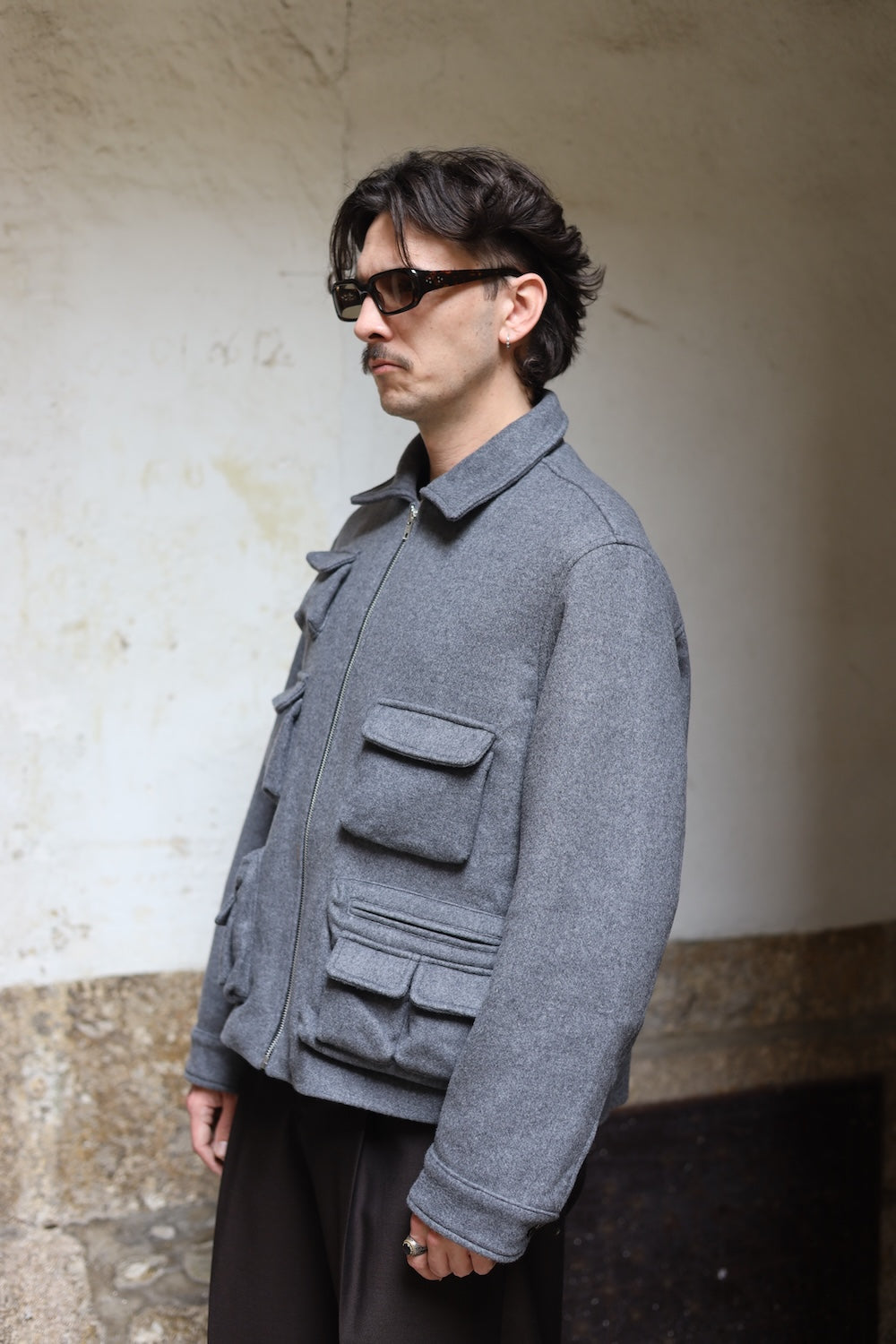 LC23 Multipocket Cloth Jacket Grey