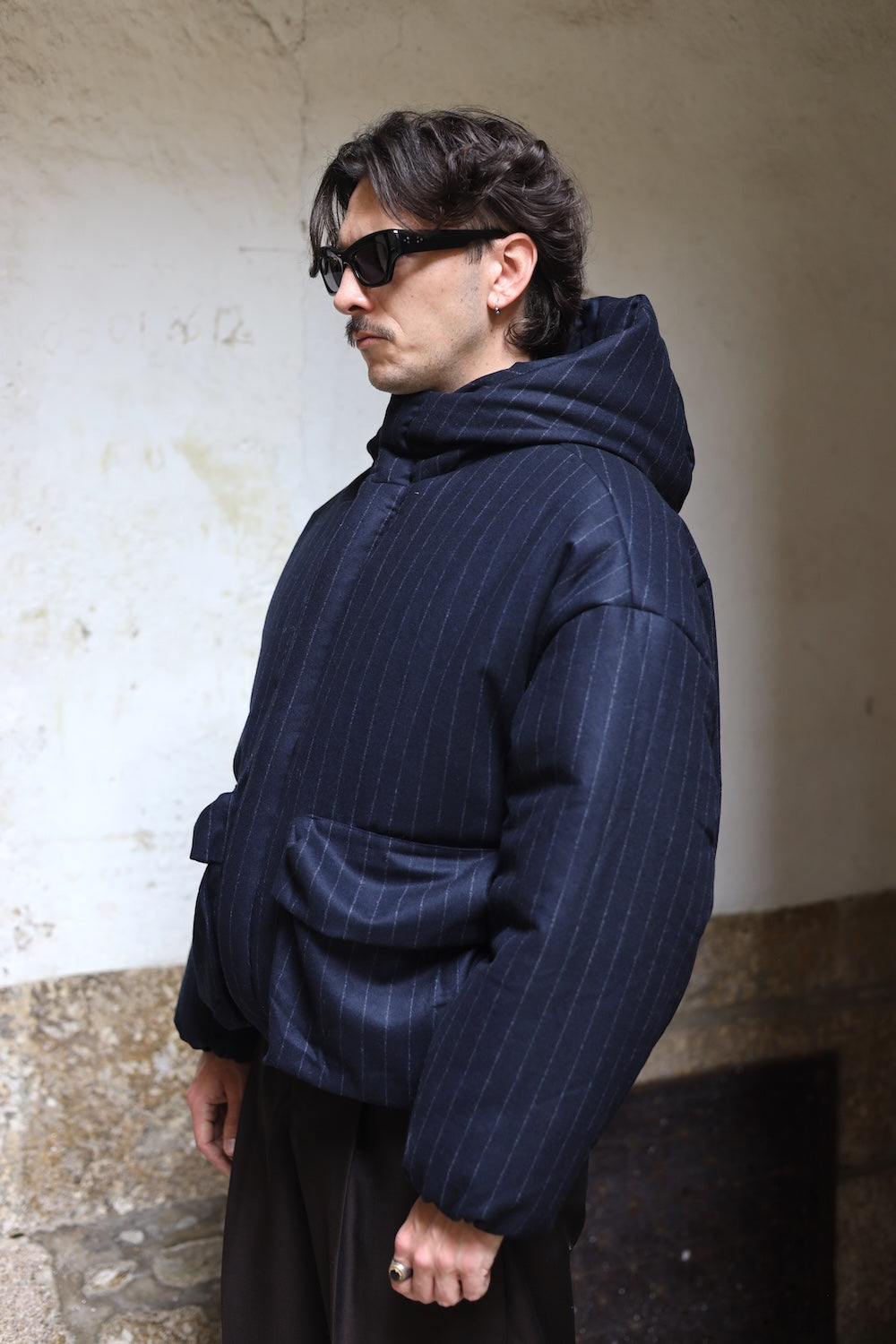 LC23 Gessato Flannel down jacket