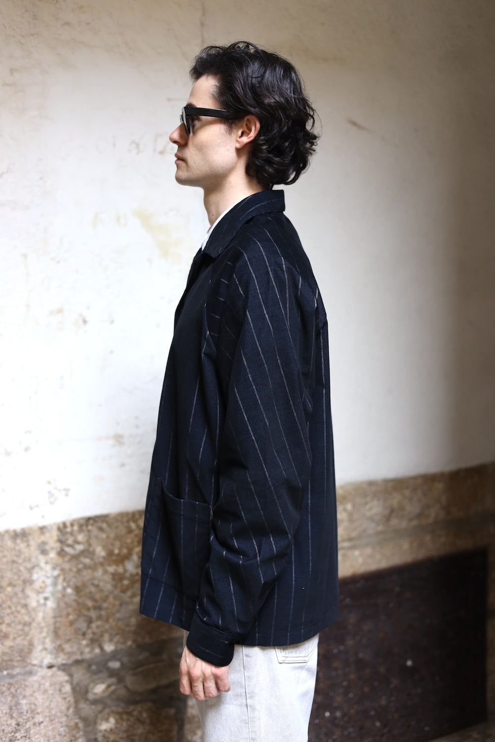 AKOG SONGINO SHIRT NAVY PINSTRIPE CORDUROY