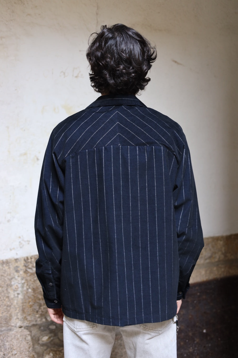 AKOG SONGINO SHIRT NAVY PINSTRIPE CORDUROY