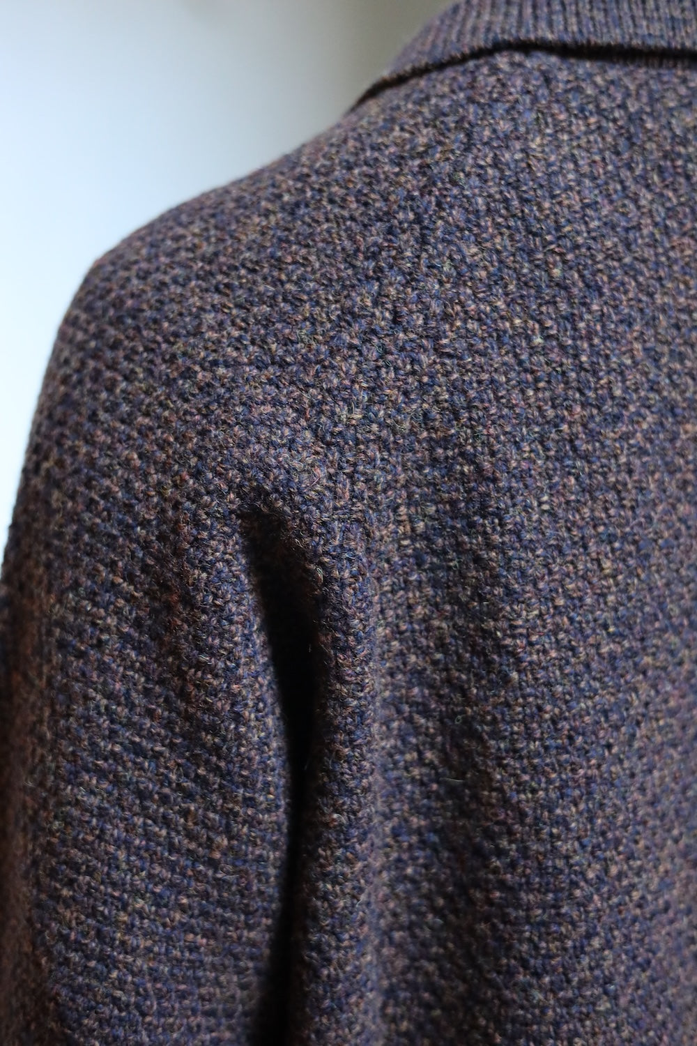 Still By Hand 5G knitted blouson Melange Brown