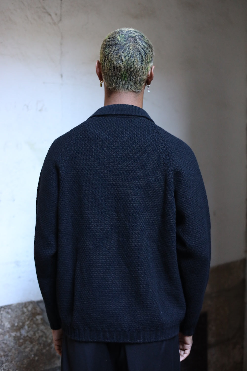 Still By Hand 5G knitted blouson Black