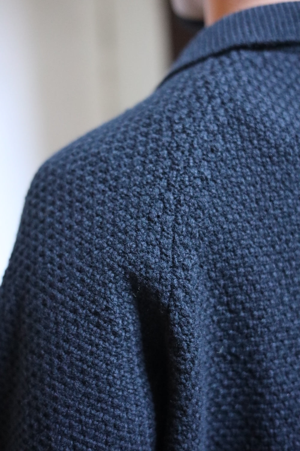 Still By Hand 5G knitted blouson Black