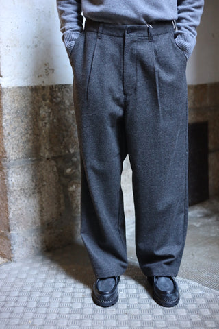 Still by Hand W/N wide pants borwn charcoal