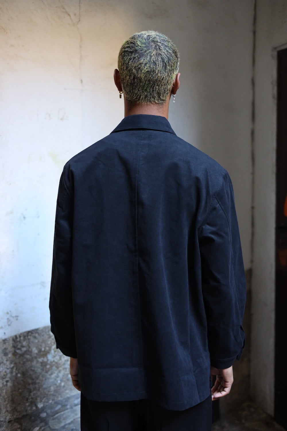 Still By hand Synthetic leather over shirt black