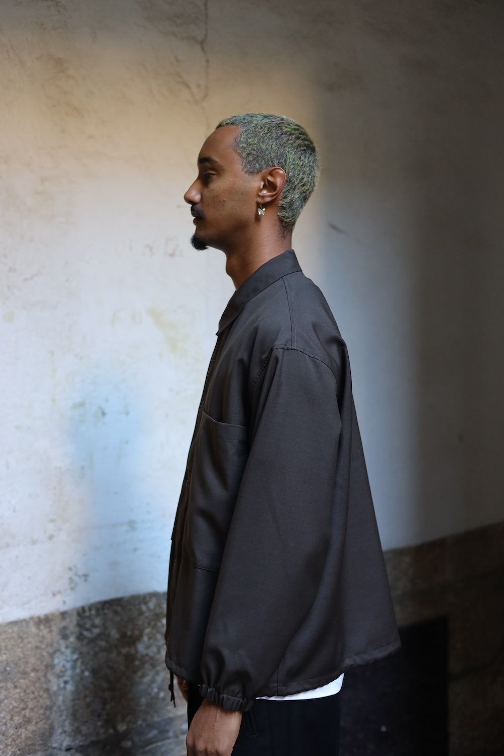 Still By Hand Double pocket shirt jacket Dark brown