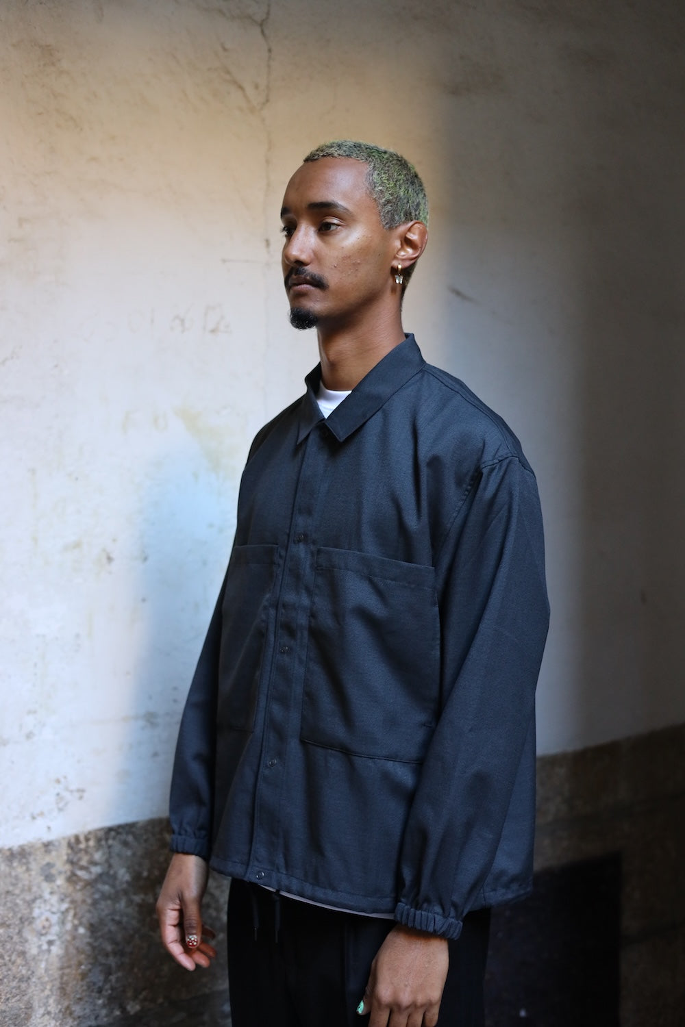 Still By Hand Double pocket shirt jacket Charcoal