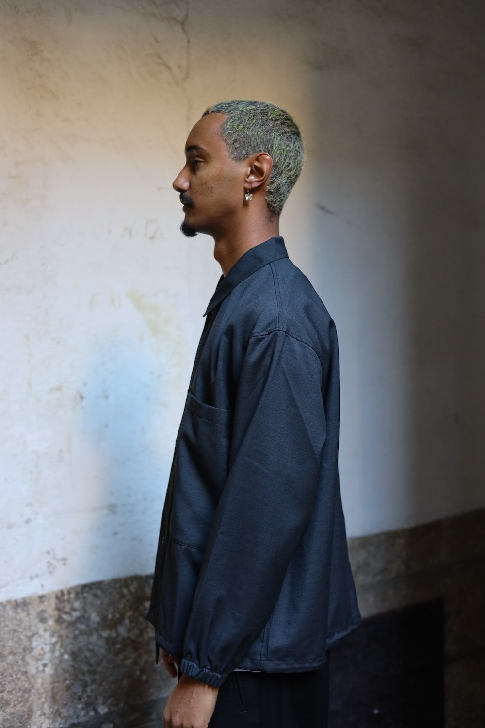 Still By Hand Double pocket shirt jacket Charcoal