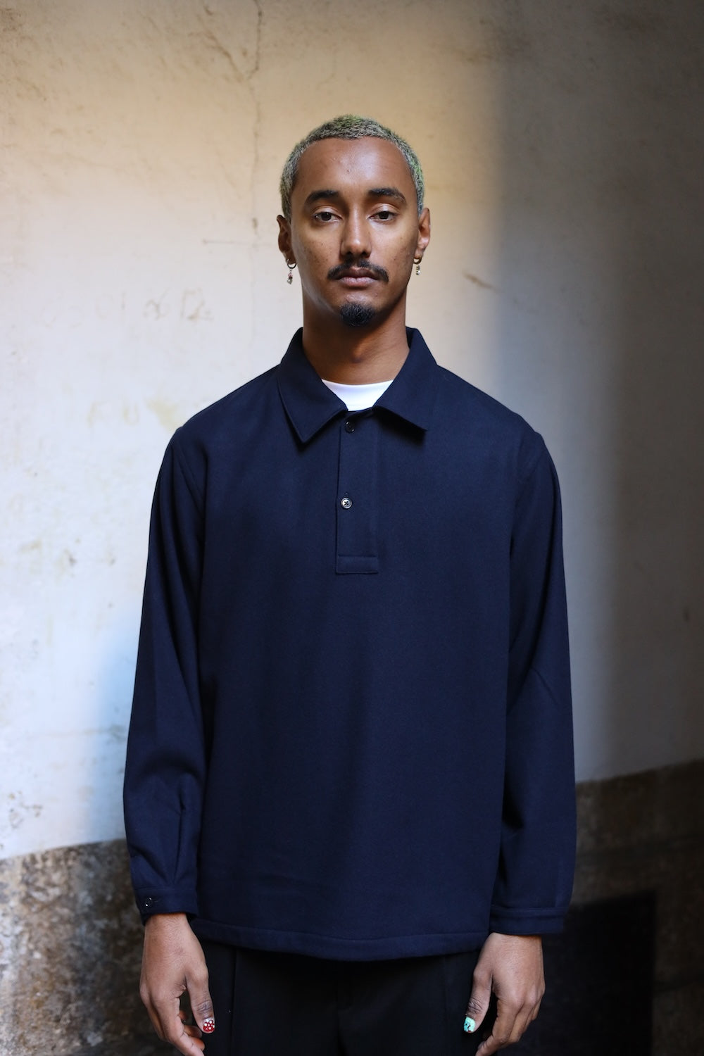 Still By Hand W/N pullover shirt navy