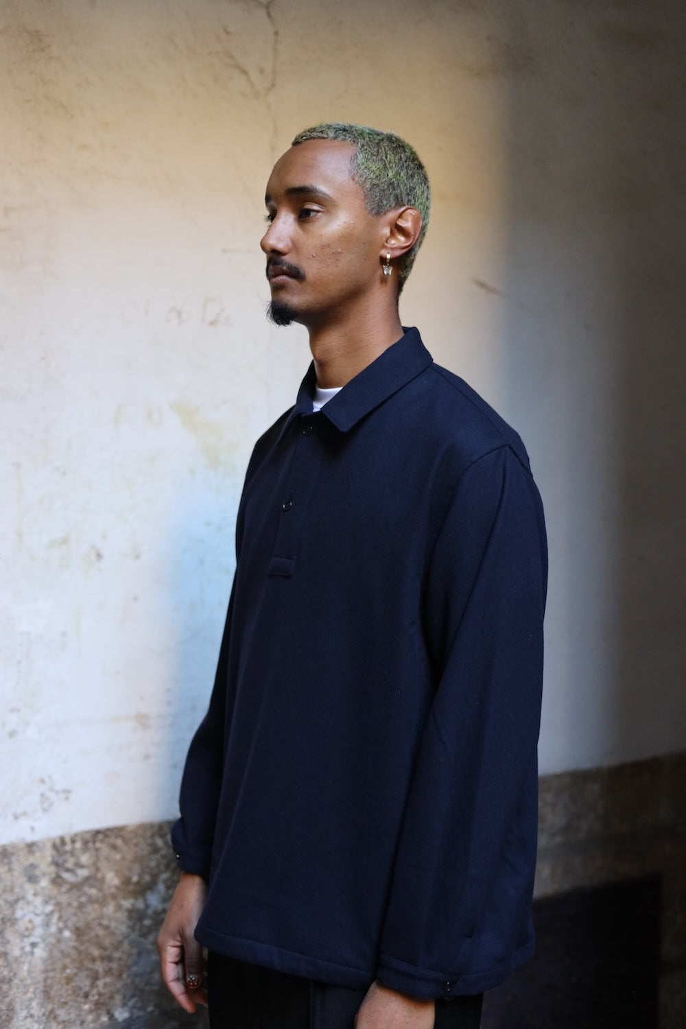 Still By Hand W/N pullover shirt navy