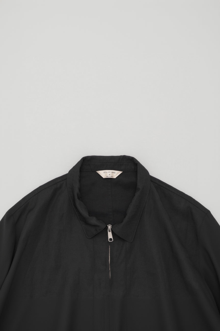 Still By Hand Pigment print zip up blouson Black