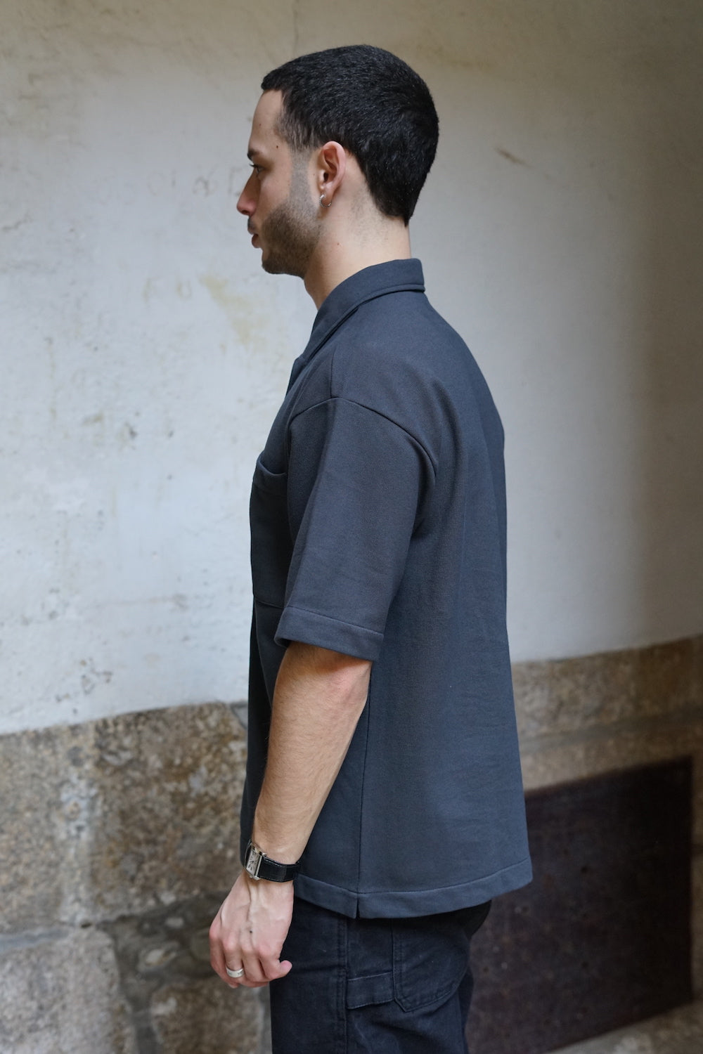 Arpenteur Wide Collar Shirt Charcoal