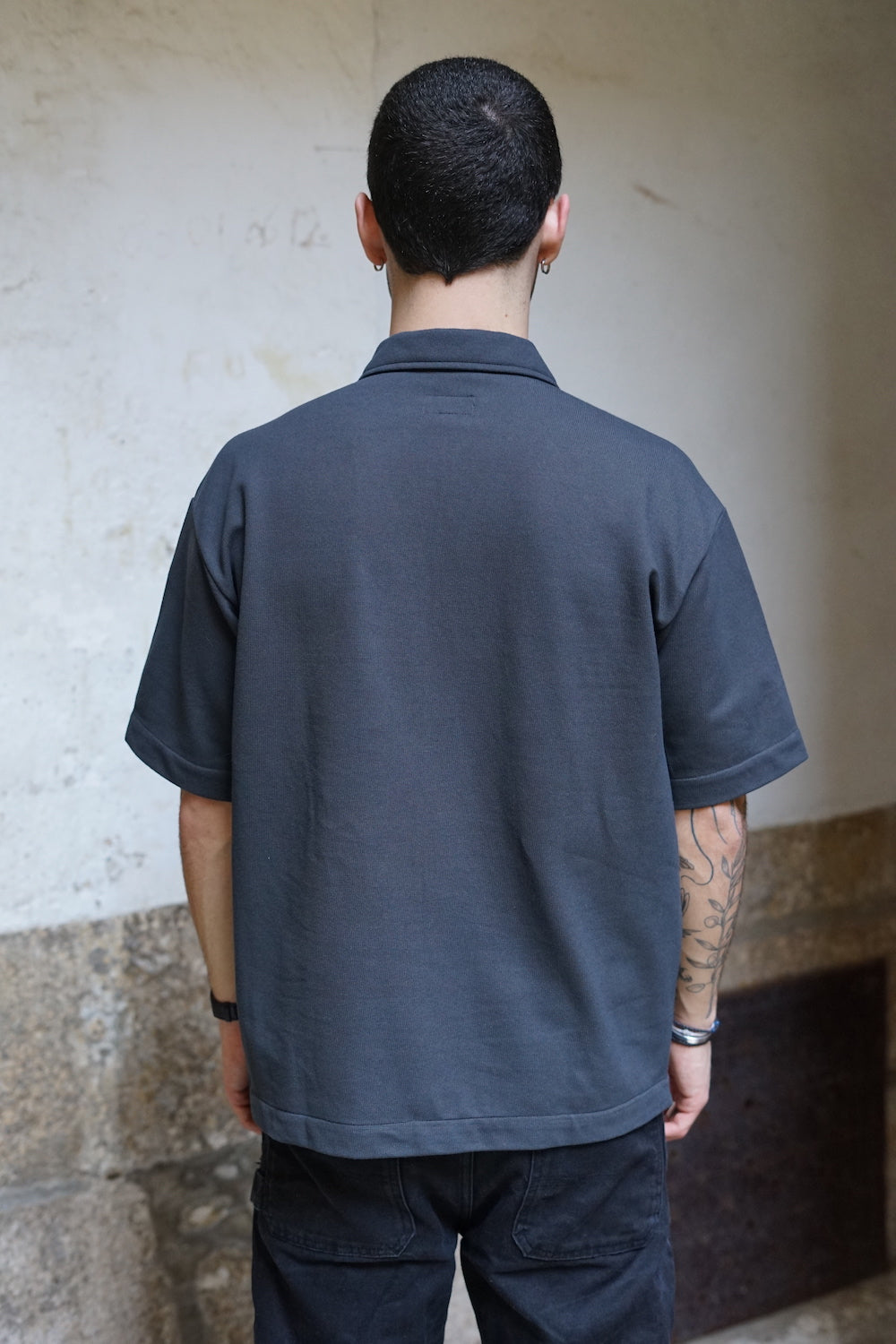 Arpenteur Wide Collar Shirt Charcoal