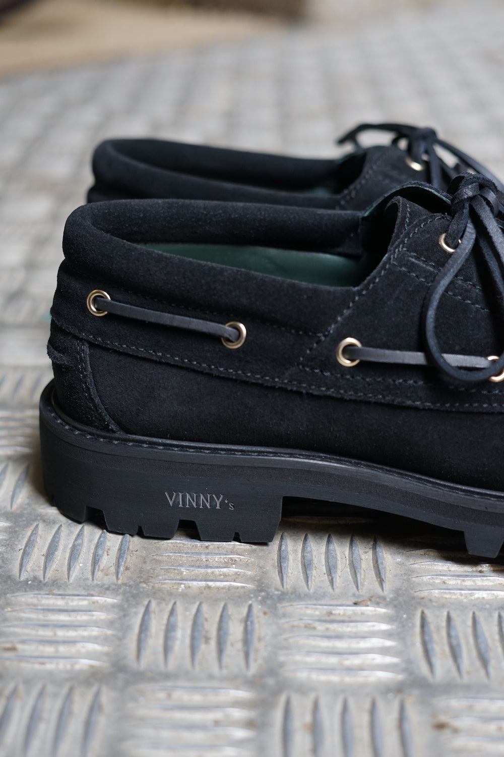 VINNY'S AZTEC BOAT SHOE BLACK SUEDE