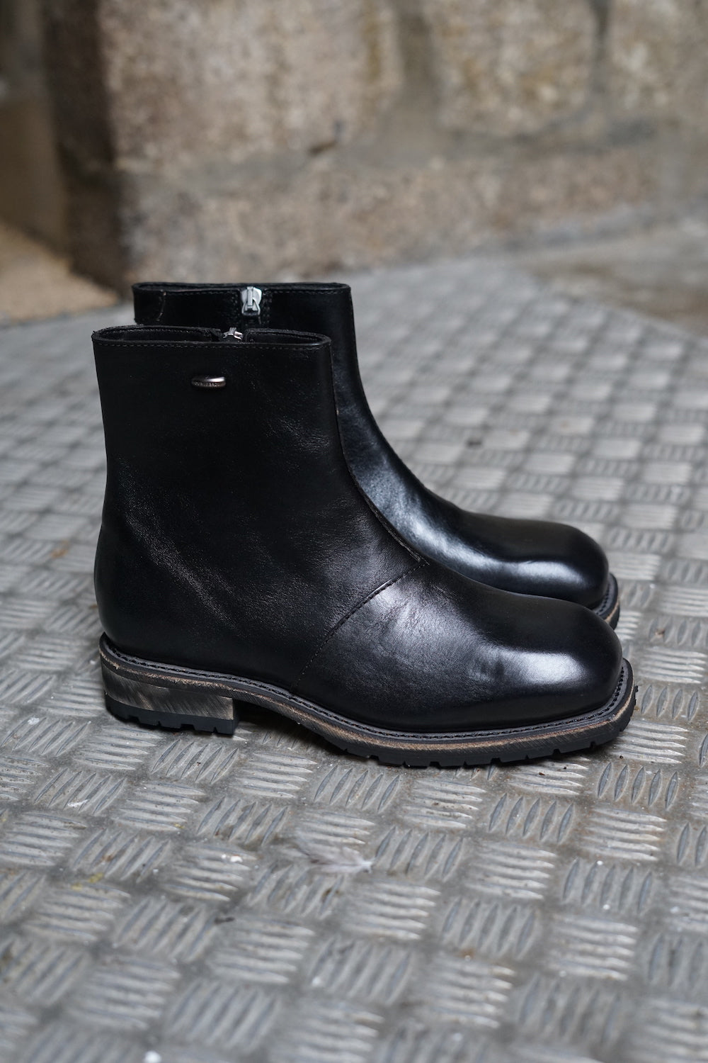 OUR LEGACY ENGINE BOOT DEEP BLACK LEATHER