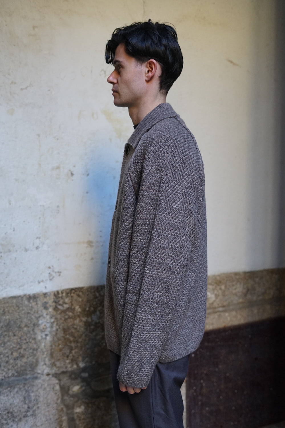 STILL BY HAND 5G KNITTED BLOUSON GREIGE