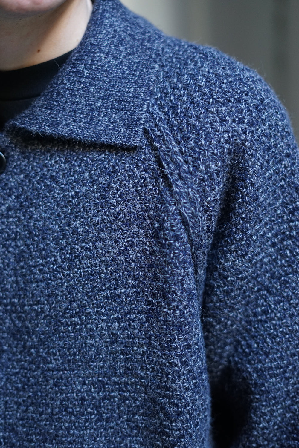 STILL BY HAND 5G KNITTED BLOUSON MELANGE NAVY