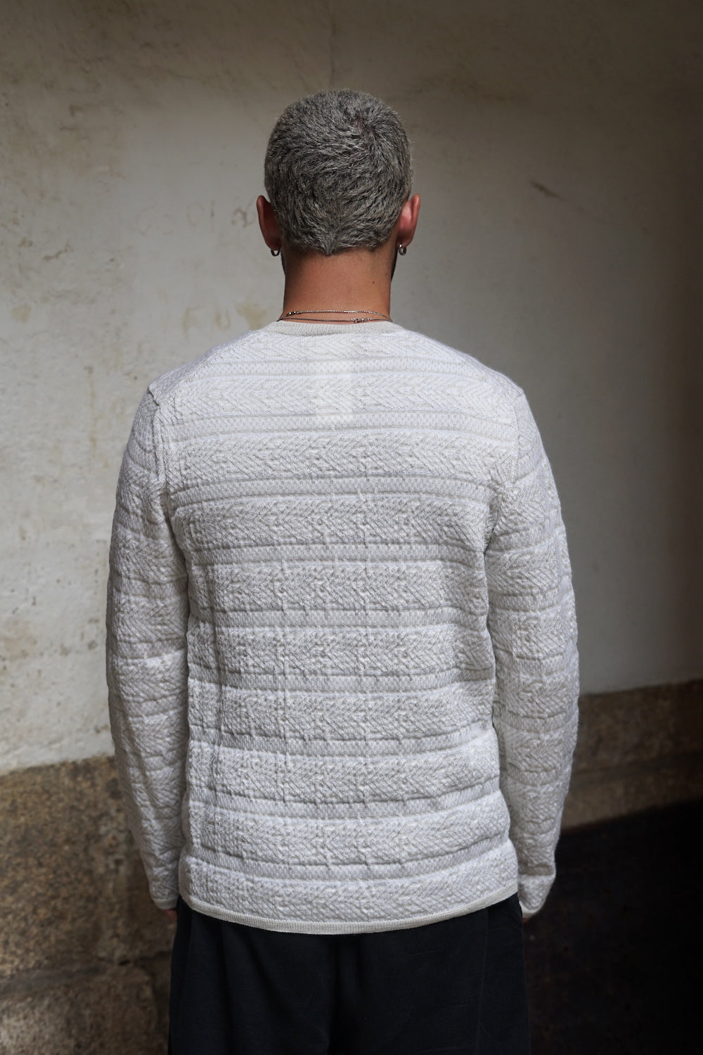 COMME DES GARÇONS SHIRT White Textured Sweater