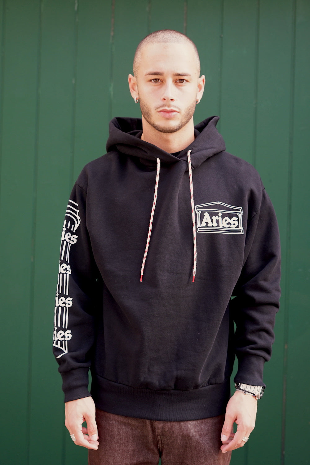 ARIES Column Hoodie Black